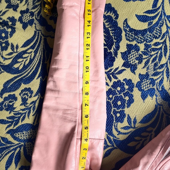 Women’s pink Skins moto leather jacket - Picture 5 of 8